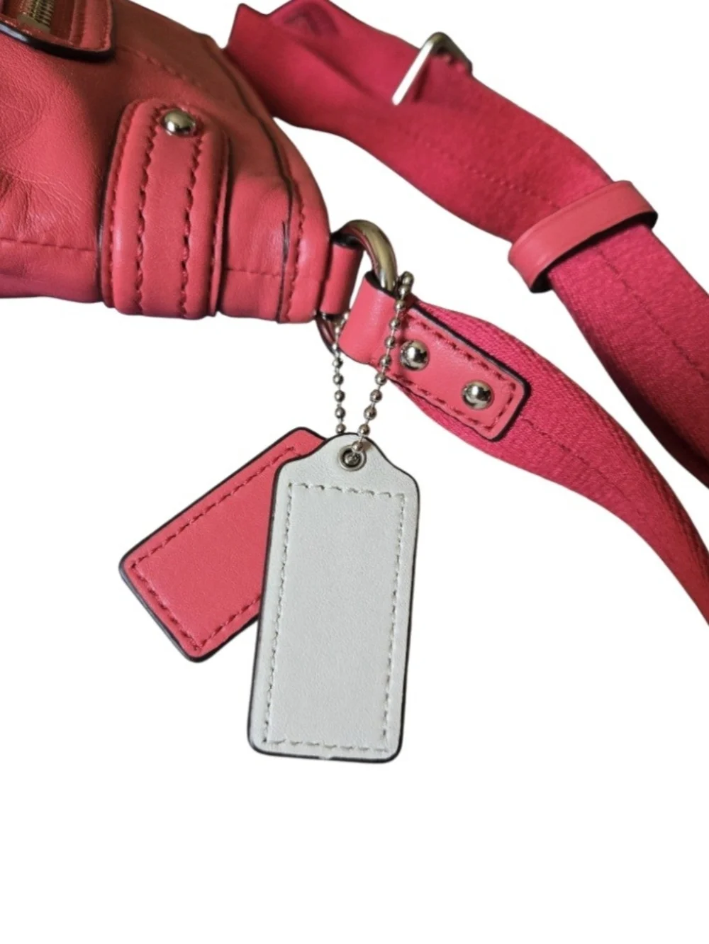 Coach Pink Daisy Spectator Coral Pink Leather Crossbody Bag EUC